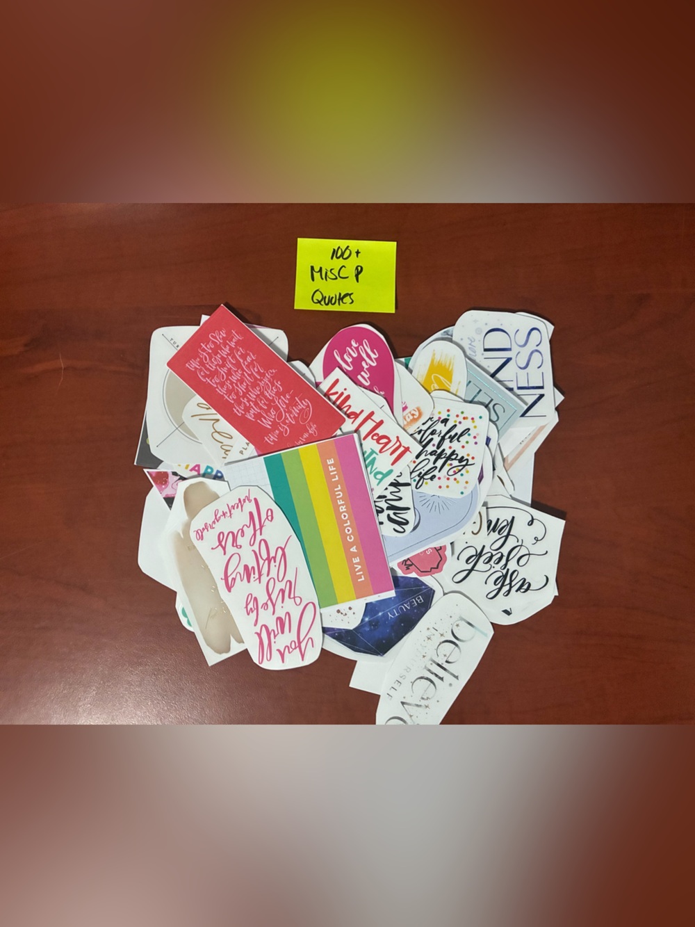 Assorted Inspirational Sticker Pack - Pink, Rainbow, Multi-Color